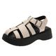 Women's Sandals Gladiator Sandals Roman Sandals Fisherman Sandals Outdoor Daily Chunky Heel Closed Toe Casual Comfort PU Silver Black Brown