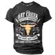 Hat Creek Cattle Company Vintage Men's 3D Print T shirt Tee Tee Top Sports Outdoor Holiday Going out T shirt Black Navy Blue Brown Short Sleeve Crew Neck Shirt Spring Summer Clothing Apparel