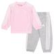 "Ensemble de jogging à 3 bandes adidas Essentials Manchester United - Rose clair/Blanc/Gris moyen chiné - Bébé - unisexe Taille: 0-3 Months"