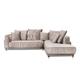 Canapé 3 places velours angle droit beige