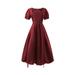 Rovga Big Girls Regency Dresses Ruffled Classical Puff Sleeve Empire Waist Dress Gown 14-15 Years