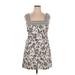 Tory Burch Casual Dress - Mini Square Sleeveless: Gray Print Dresses - Women's Size 14