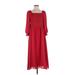 NANETTE Nanette Lepore Casual Dress - Midi Square 3/4 sleeves: Red Print Dresses - New - Women's Size 14