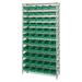 QUANTUM STORAGE SYSTEMS WR12-102GN Bin Shelving Wire 36X12 55 Bins Green