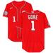 MacKenzie Gore Washington Nationals Player-Issued #1 Red Jersey from the 2023 MLB Season