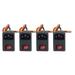 4Pcs 3D Printer Connector Fuse Power Switch with Indicator 3Pin IEC320 C14 Inlet Rocker Switch AC250V 10A
