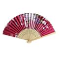 Vintage Bamboo Folding Hand Held Flower Fan Chinese Dance Party Pocket Gifts Small Hand Fan Winter Decorations Party Personalized Wedding Fans Paper Pom Poms and Big Paper Flowers Decorations for Wall