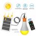 Solar Powered Lamp Portable LED Bulb Lights for Camp Tent Night Fishing Emergency Lights Flash (Control Manual Switch + Remote Control + Intelligent Automatic Switch)