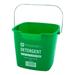 RW Clean 6 Qt Square Green Plastic Cleaning Bucket - with Stainless Steel Handle - 8 1/2 x 8 1/2 x 7 1/4 - 10 count box - Restaurantware