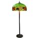 Zocha Green Floral Stained Glass 26.5-inch 3-light Floor Lamp