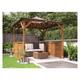 Dunster House Ltd. - Wooden Gazebo with Sides Erin 2.5m x 2.5m - Half Height Solid Wall Garden Shelter Pressure Treated Hot Tub Pavilion with Roof