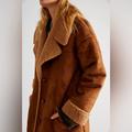 Free People Jackets & Coats | Nwt Free People Diogo Faux Fur Trim Coat - Size M - Toasted Almond | Color: Brown | Size: M