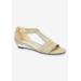 Wide Width Women's Alora Sandal by Franco Sarto in Gold Glitter Metallic (Size 10 W)