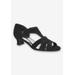 Wide Width Women's Essie Sandal by Franco Sarto in Black Lamy (Size 7 1/2 W)