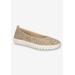 Wide Width Women's Nitza Flat by Easy Street in Natural (Size 8 1/2 W)