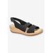 Wide Width Women's Gannett Sandal by Franco Sarto in Black Croco (Size 8 W)