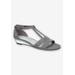 Women's Alora Sandal by Easy Street in Pewter Glitter Metallic (Size 9 M)