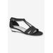 Wide Width Women's Alora Sandal by Easy Street in Black Glitter Metallic (Size 9 W)