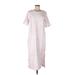525 America Casual Dress - Midi Crew Neck Short sleeves: Pink Tie-dye Dresses - Women's Size Large