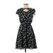 Lauren Conrad Casual Dress: Black Floral Motif Dresses - Women's Size 2