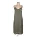 Splendid Casual Dress - Slip dress V-Neck Sleeveless: Gray Solid Dresses - Women's Size X-Small