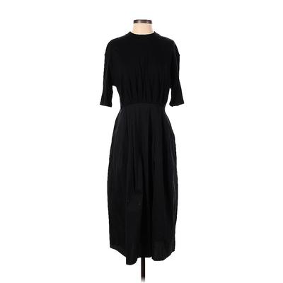 Nordstrom Casual Dress - Midi High Neck 3/4 sleeves: Black Solid Dresses - Women's Size X-Small