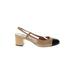 fs/ny Heels: Pumps Chunky Heel Casual Tan Shoes - Women's Size 10 - Round Toe