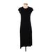 Madewell Casual Dress - Sheath High Neck Short sleeves: Black Solid Dresses - Women's Size 2X-Small