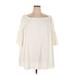 ASOS Casual Dress - Shift Boatneck 3/4 sleeves: Ivory Solid Dresses - Women's Size 12