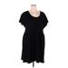 Lane Bryant Casual Dress - Mini Scoop Neck Short sleeves: Black Solid Dresses - Women's Size 26 Plus