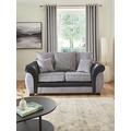 Marino Fabric/Faux Leather 2 Seater Scatter Back Sofa - Grey/Black