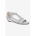 Women's Alora Sandal by Easy Street in Silver Glitter Metallic (Size 10 M)