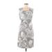 BOSS by HUGO BOSS Casual Dress - Sheath: Gray Print Dresses - Women's Size 8