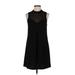 BCBGeneration Casual Dress - Shift High Neck Sleeveless: Black Print Dresses - Women's Size X-Small