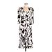 Express Casual Dress - A-Line V-Neck 3/4 sleeves: Ivory Dresses - New - Women's Size Medium