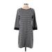 Gap Casual Dress - Mini Crew Neck 3/4 sleeves: Gray Color Block Dresses - Women's Size X-Small