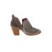 Jeffrey Campbell Ankle Boots: Slip-on Chunky Heel Bohemian Gray Solid Shoes - Women's Size 10 - Almond Toe