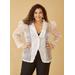 Plus Size Puff Sleeved Organza Blazer