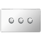 BG Nexus Flatplate Screwless Polished Chrome 3 Gang 2 Way Intelligent Leading Edge Dimmer Switch Push On/Off - FPC83P