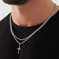 Make Your Own Set (Silver) - Cross + Chain / Rope 3mm (19.5")