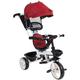 Toyvian Kids Tricycle Babies Tricycle with Adjustable Push Handle Canopy Safety Harness Toddlers Stroller Baby Doll Bike Red