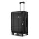 Anysea Handgepäck Koffer Trolley Reisekoffer: Hartschalen Rollkoffer Frontöffnung Erweiterbar 100% PC-Material mit TSA-Schloss, 360°Stummschalten Spinner-Räder,65cm,65L (Schwarz, L)