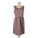 Ann Taylor LOFT Outlet Casual Dress - A-Line Scoop Neck Sleeveless: Brown Dresses - Women's Size 10