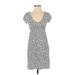 Boden Casual Dress - Mini Scoop Neck Short sleeves: Gray Dresses - Women's Size 2 Petite