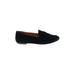 J.Crew Factory Store Flats: Slip-on Chunky Heel Casual Black Solid Shoes - Women's Size 5 1/2 - Almond Toe