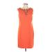 Sandra Darren Casual Dress - Mini: Orange Solid Dresses - Women's Size 10