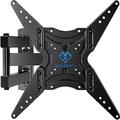 PERLESMITH TV Wall Mount for Most 26-55 Inch Flat Curved TVs with Swivels, Tilts & Extends 18.5 Inch - TV Bracket VESA 400x400 Fits LED, LCD, OLED, 4K TVs Up to 88 lbs, Black