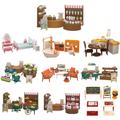 Miniature Dollhouse - Complete 1:32 Scale Living Room, Kitchen, Bedroom, and Bathroom Set - Creative Pretend Play