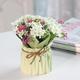 SmPinnaA Artificial Flower Set Silk Flower Bouquet Silk Cloth Fake Flower Arrangement Small Flower Pot Counter Decoration Decoration-Pink Hydrangea