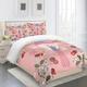 Single Duvet Cover Set Pink Parrot Duvet Sets Soft Bedding Microfiber Fluffy Duvet Cover Easy Care,Bedroom Quilt Cover Set,Duvet Set Boys,Duvet Covers Girls